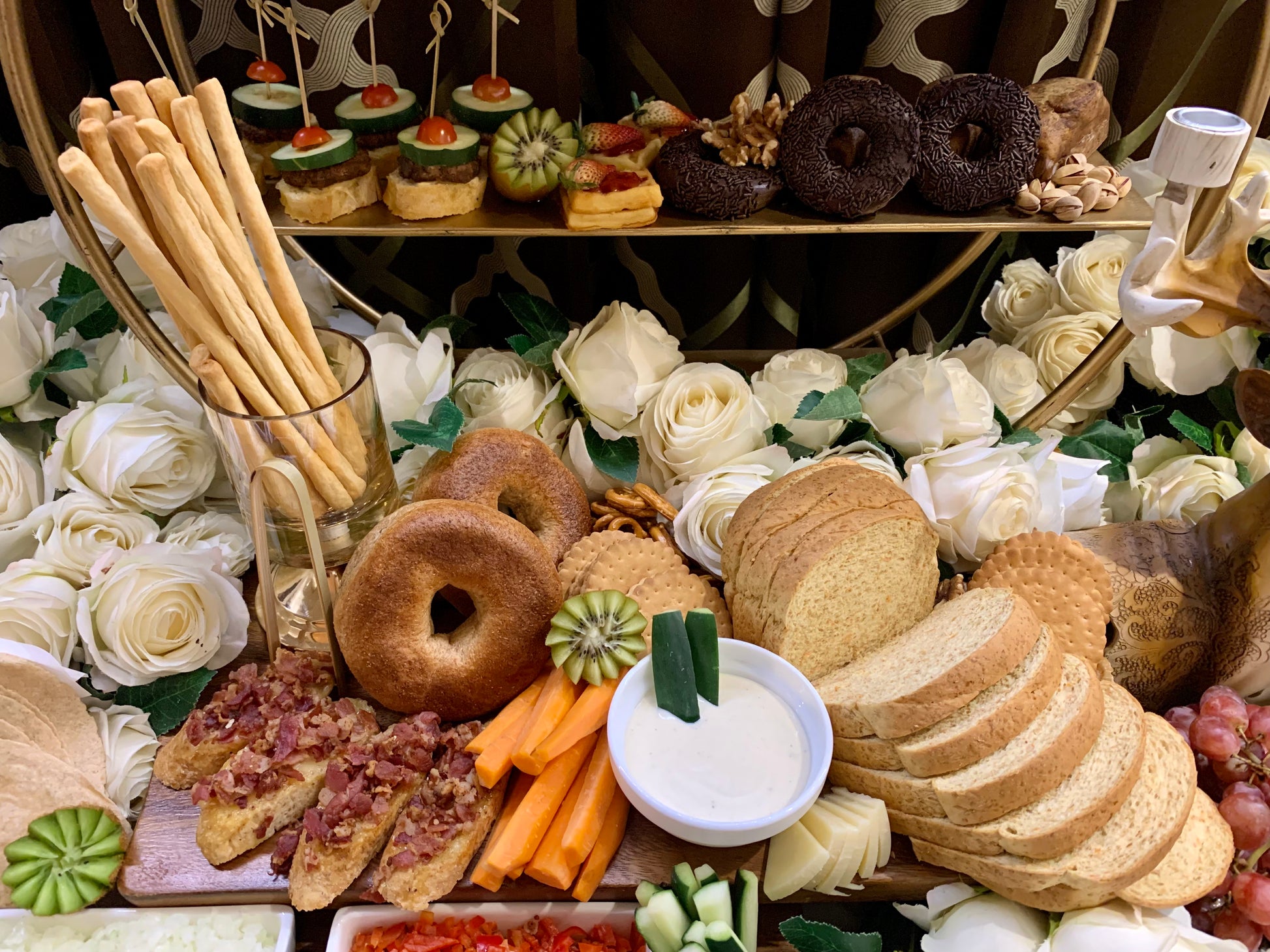 Graze Table with cheeses, cold cuts, fruits, nuts