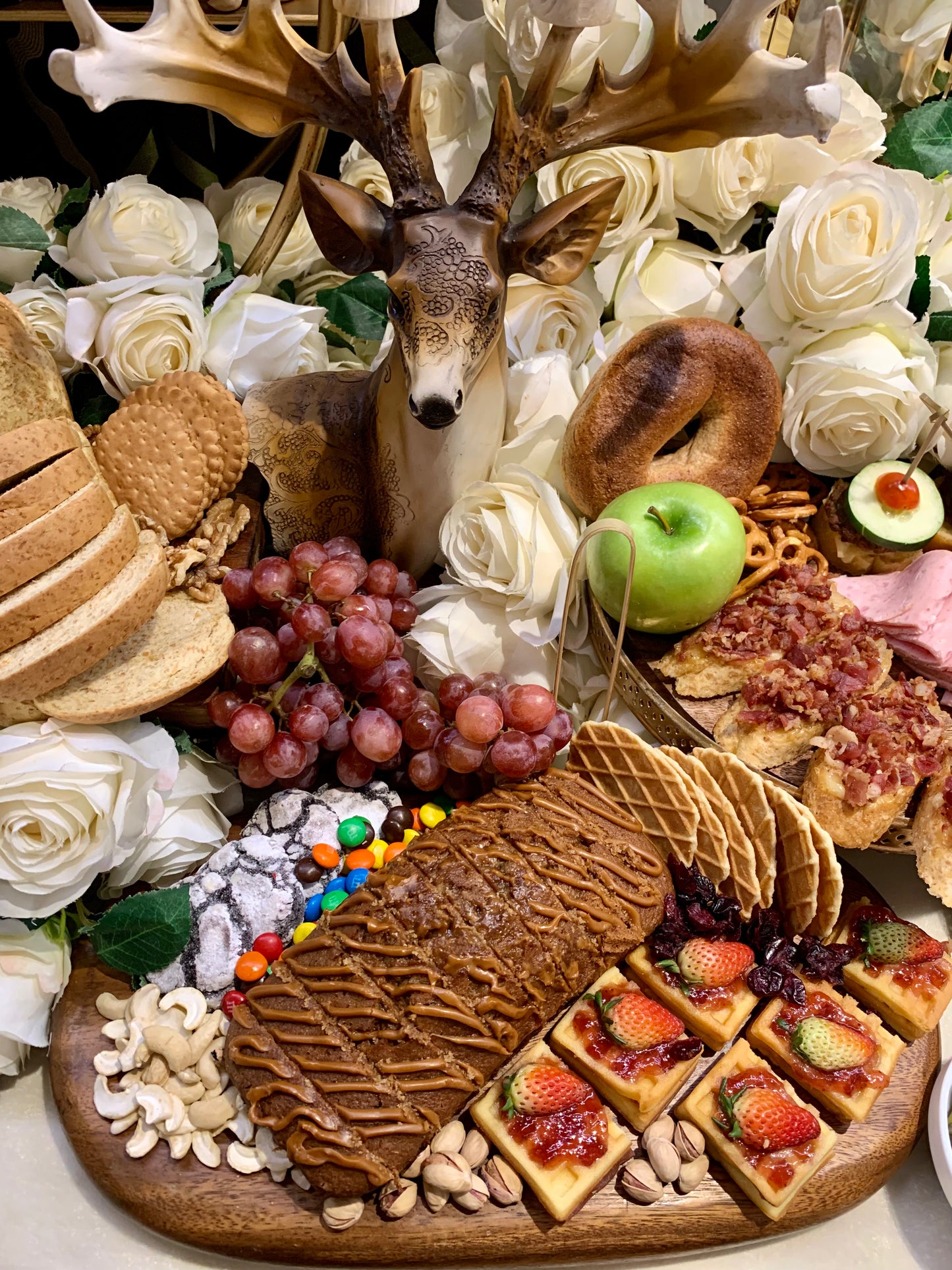 Graze Table with cheeses, cold cuts, fruits, nuts